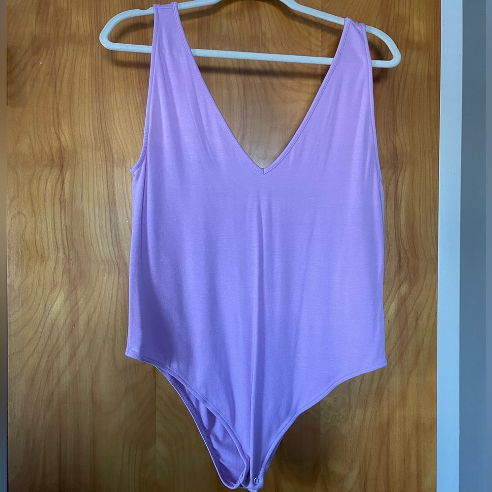 Express x Rocky Barnes Purple Bodysuit